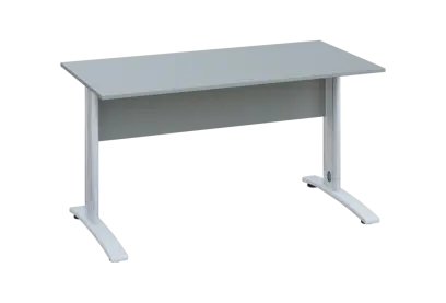 EPK 27 - 14 stůl kancelářský, kovová podnož bílá, deska 25 mm, široký 1400 mm, šedá